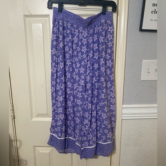 Vera Wang short sleeve notch pajama & pajama culotte pants set in Amethyst star - Picture 5 of 11